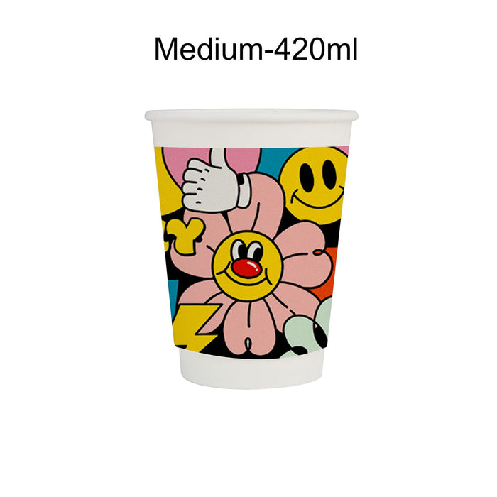 Custom Disposable Double Wall Paper Cups - 420ml - Custom Promotional Product