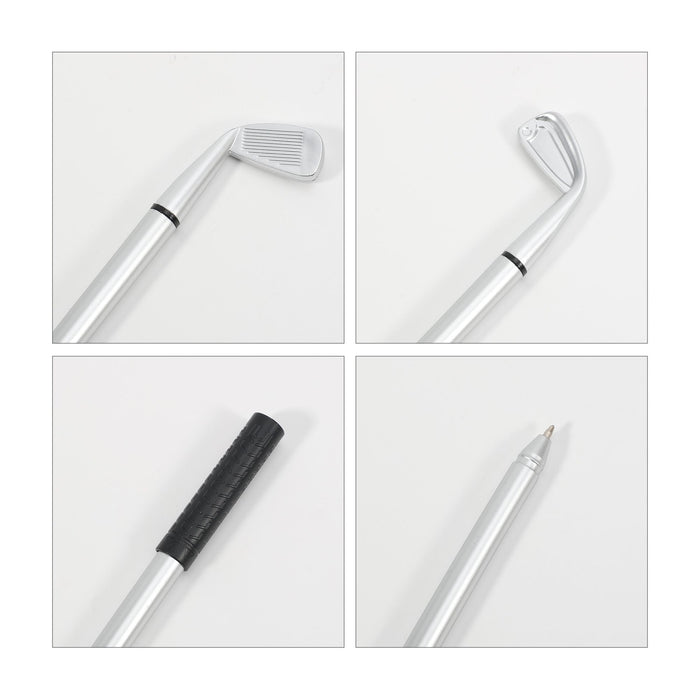 Golf Pen - A golf-themed pen featuring a silver club head, black textured grip, and a fine point tip. Branding is present.