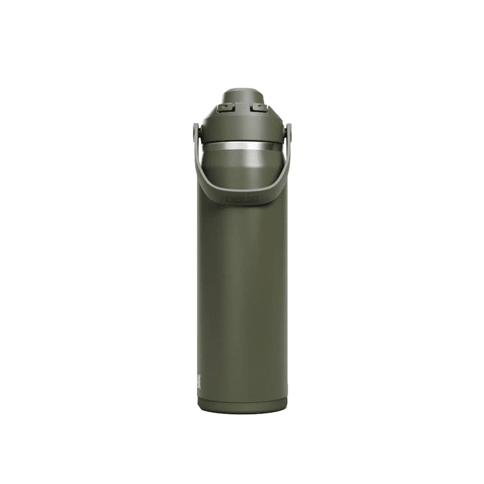 CamelBak - Thrive Chug VSS 0.75L - A drink bottle in olive green with a lid and a handle, featuring a logo on the side.