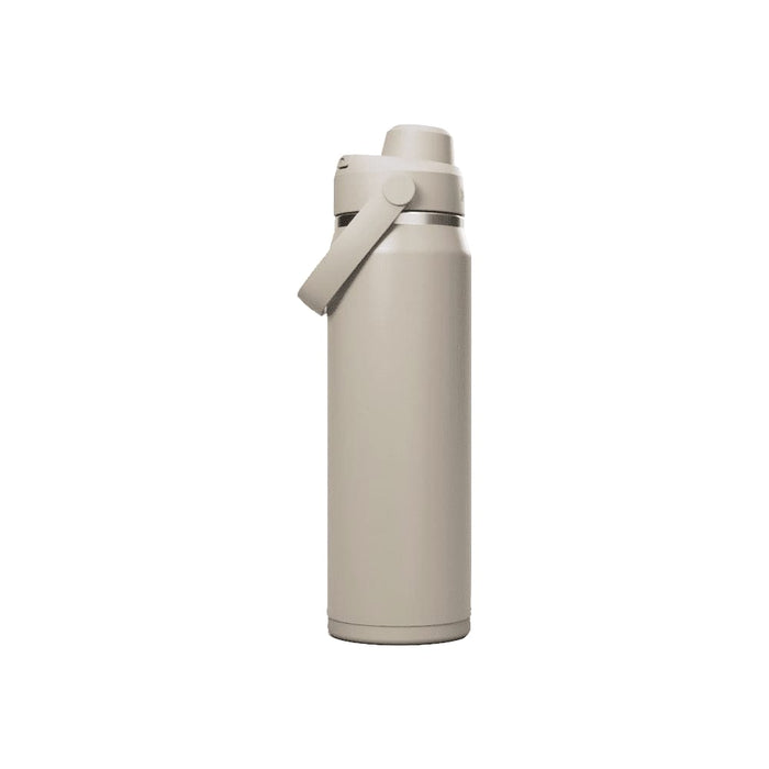 CamelBak - Thrive Chug VSS 0.75L - A drink bottle in a beige hue with a lid and a carrying handle. It features a logo on its surface.