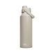 CamelBak - Thrive Chug VSS 1.2L - A drink bottle in a muted beige colour with a secure flip-top lid and a brand logo on the side.