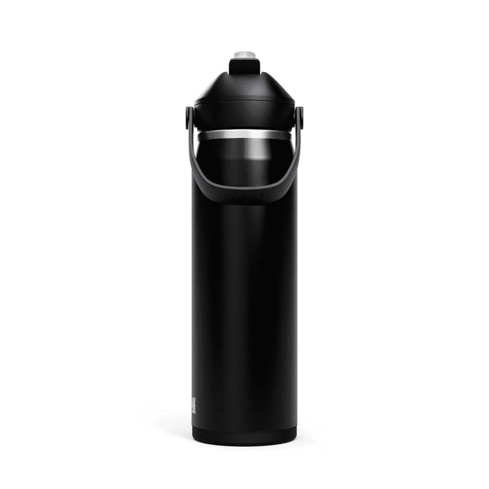 CamelBak - Thrive Flip Straw VSS 0.75L - A drink bottle in black with a sturdy handle and a flip straw, featuring a silver band around the top.