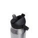 CamelBak - Thrive Flip Straw VSS 1.0L - A drink bottle with a stainless steel body and a black, flip-top straw lid, featuring a logo.
