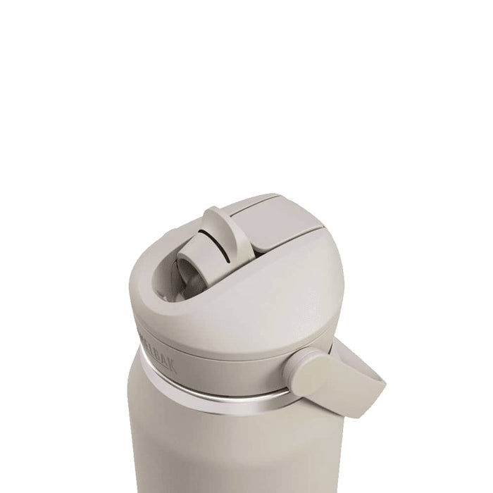 CamelBak - Thrive Flip Straw VSS 1.0L - A drink bottle with a flip straw lid, featuring a sleek design in a light colour and incorporating a logo.