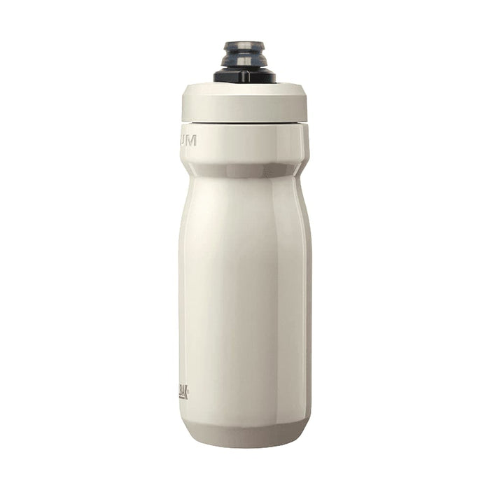 CamelBak - Podium Insulated Steel 0.5L - A drink bottle in a matte light grey finish with a black lid, featuring a logo on the side.