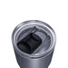 CamelBak - Thrive Tumbler VSS 0.6L - A drink bottle with a clear lid and a black sliding mechanism, featuring a stainless steel body in grey.