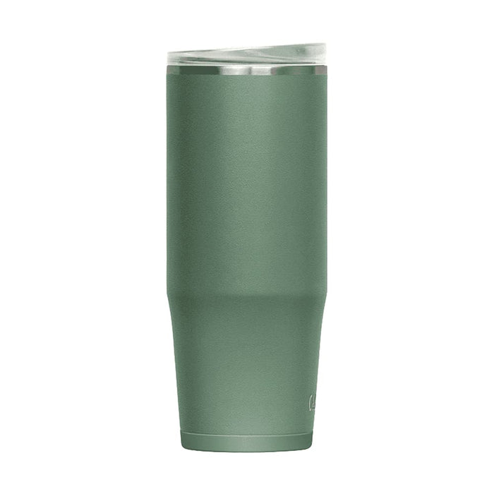 CamelBak - Thrive Mug VSS 1.0L - A drink bottle in a matte green finish with a clear lid and a sleek, modern design. It features a logo on the side.