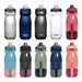 CamelBak Podium Bike Bottle 0.6L - Retail Colours - A drink bottle in various colours including grey, black, clear, red, blue, and green, featuring a brand logo.