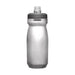 CamelBak Podium Bike Bottle 0.6L - Retail Colours - A drink bottle with a translucent silver body and a grey cap, featuring a logo.