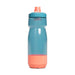 CamelBak - Podium 0.7L - A drink bottle in teal and coral, featuring a screw-on lid and a built-in spout. It has a branded logo.