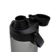 CamelBak - Thrive Chug 0.6L - A drink bottle featuring a grey body and a black lid with a drinking spout and a flip-top cap.
