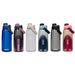 CamelBak - Thrive Chug 1.0L - A drink bottle collection featuring shades of blue, pink, grey, and clear, each with a flip-top lid and branded logo.
