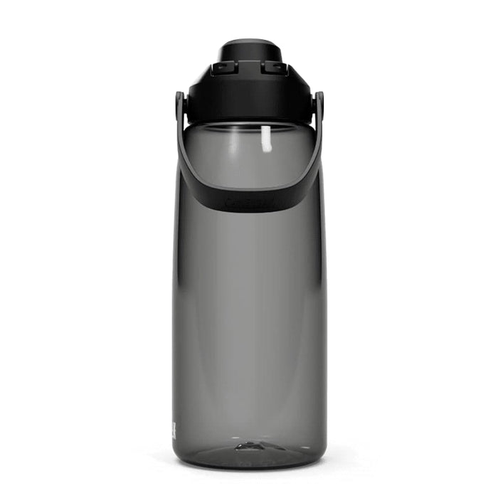 CamelBak - Thrive Chug 1.0L - A drink bottle in transparent grey with a black lid and handle, featuring a logo on the side.