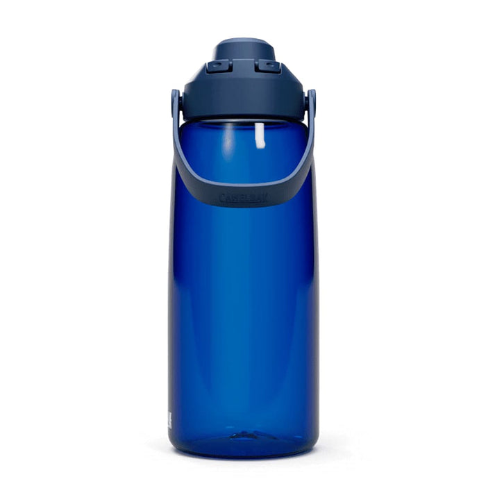 CamelBak - Thrive Chug 1.0L - A drink bottle in navy blue with a flip-top lid and a carrying handle. It features a brand logo.