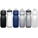 CamelBak - Podium 0.7L - Plain Colours - A drink bottle collection featuring six styles in black, white, navy, silver, and grey, each with a logo.