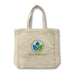 450gsm Victorian Canvas Tote Bag - A beige 450gsm Victorian canvas tote bag with handles and a circular logo featuring green and blue leaves.