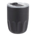 Carry Cup Olla Vacuum Coffee Cup w/ Ceramic Liner - 300ml - A drink bottle in matte black with a clear lid, featuring a textured design and a logo.