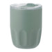 Carry Cup Olla Vacuum Coffee Cup w/ Ceramic Liner - 300ml - A drink bottle in soft green with a clear lid, featuring a curved design and a logo on its surface.