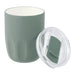 Carry Cup Olla Vacuum Coffee Cup w/ Ceramic Liner - 300ml - A drink bottle featuring a matte green exterior and a ceramic liner, with a clear lid. It has a logo.