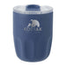 Carry Cup Olla Vacuum Coffee Cup w/ Ceramic Liner - 300ml - A drink bottle in navy blue with a clear lid and an embossed logo on the front.