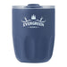 Carry Cup Olla Vacuum Coffee Cup w/ Ceramic Liner - 300ml - A drink bottle in navy blue with a matte finish and a clear lid, featuring a logo on the front.