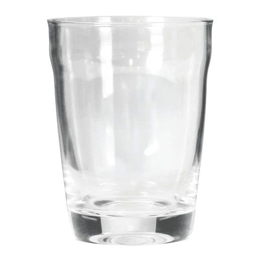 Glass Carry Cup - A glass carry cup in clear glass, featuring a rounded design and a smooth finish.