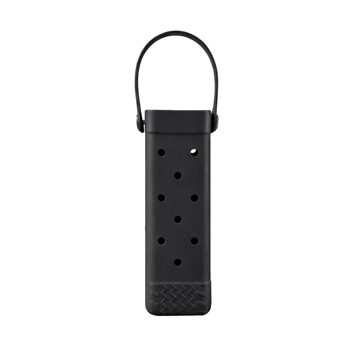 EVA Holes Wine Bottle Bag - A drink bottle bag in black with holes for ventilation and a carry handle, featuring a textured base and a logo.