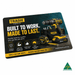 Deluxe Counter Mat A4 (297mm x 210mm) 1mm Natural Rubber - A promotional mouse mat featuring a black and yellow power drill, with a logo and various tool images on a textured background.