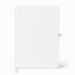 NFC A5 Smart Notebook - A white A5 smart notebook with a smooth cover and a ribbon bookmark, featuring a logo on the front.