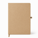 NFC A5 Smart Notebook - A tan A5 smart notebook with a ribbon bookmark and a subtle logo on the cover.