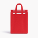 8L Insulated Reusable Bag - A red insulated reusable bag with two top handles, featuring a simple design and a logo on the front.