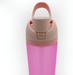 The Bondi 700ml Drinking Bottle - A drink bottle in pink with a beige lid and a handle, featuring a secure top closure and a logo.