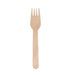 Pack of 100 Per Pack Disposable Wooden Cutlery - (Forks /Spoons/Knives/2 in 1 Spoon and fork)-(Big) - A wooden fork with a smooth finish and light natural colour, part of a disposable cutlery set.