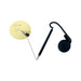 Counter Fixed Signature Pen D - A black fixed signature pen with a coiled cord, attached to a round base, beside a note with handwritten text.