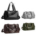 Carry-on Duffle Bag - A set of four carry-on duffle bags in black, grey, brown, and green, each with a logo or branding.