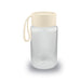 Kyoto Glass Bottle - A drink bottle featuring a clear glass body and a cream-coloured cap with a handle.