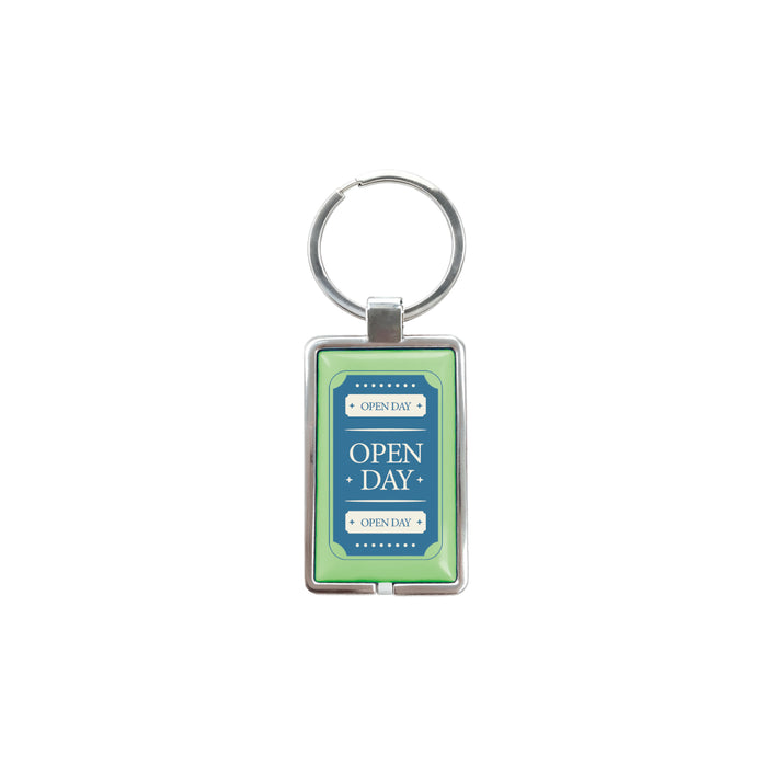 NFC Epoxy Square Tag with Metal Keyring - Custom Promotional Product
