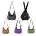 Convertible Lightweight Backpack Duffel Bag - Five convertible lightweight backpack duffel bags in brown, black, purple, and green with various straps and a logo.