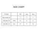 Plush Doll Basic T-Shirt - A size chart listing measurements for a plush doll basic T-shirt in various sizes. Features a clear table format.