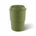 Ecco Kuppa – EcoBlend - A drink bottle in a muted green colour with a textured ribbed base and a lid, featuring a logo.