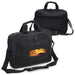 Exton Business Satchel - A black laptop bag with a front pocket featuring a lion graphic and detachable shoulder strap.