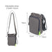 Water Bottle Holder with Strap - A drink bottle holder in grey with a green zipper, featuring an adjustable strap and side pocket.
