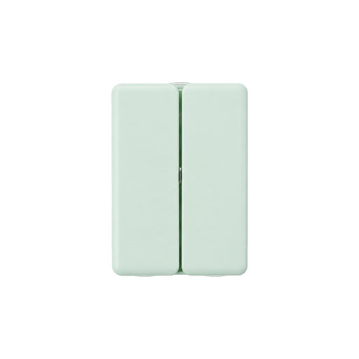 Folding 7 Compartment Pills Box - A pale green folding pill box with seven compartments and a small logo on the surface.