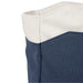 Field & Co.® Parks 16" Computer Work Tote - A close-up of a navy blue tote bag with a light grey top. The bag features contrasting fabric textures and a logo.