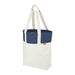 Field & Co.® Parks Day Tote - A tote bag featuring a navy blue top section and a cream-coloured lower section, with long handles and a logo.