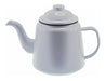 Falcon Enamel 950ml 12cm Teapot - A light grey enamel teapot with a spout and a lid, featuring a handle and a logo.