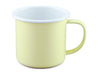 Falcon Enamel 350ml 8cm Two-Tone Mug - A two-tone yellow and white enamel mug with a handle, featuring a simple, smooth design.
