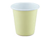 Falcon Enamel 300ml 8cm Tumbler - A tumbler featuring a pale yellow exterior with a white rim and an interior. Includes a logo on the surface.
