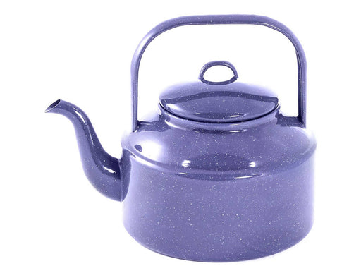 Falcon Enamel 2L 18cm Tea Kettle - A purple enamel tea kettle with a handle and spout, featuring a lid and a simple design.