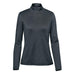 Women's Volante H2X-DRY 1/4 Zip Pullover - A women's pullover in dark grey with a 1/4 zip and long sleeves, featuring a logo on the side.